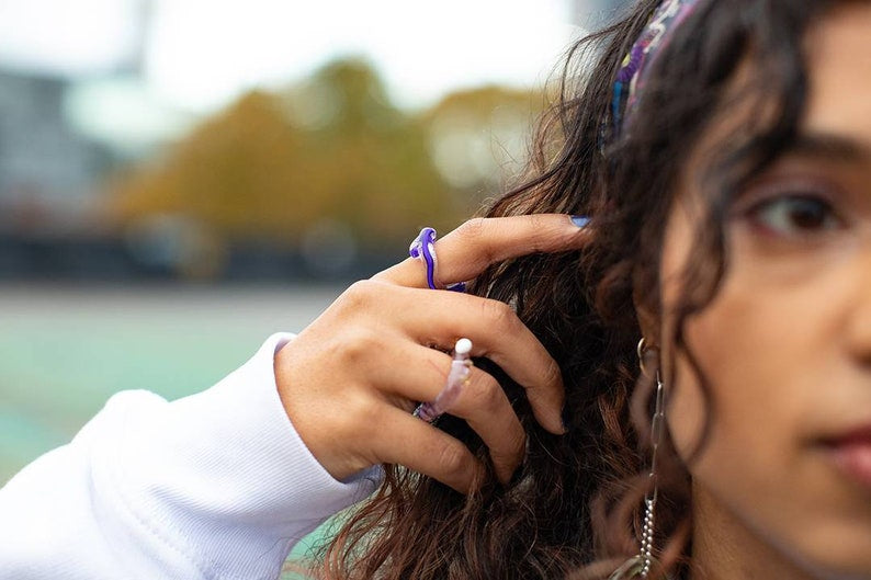 Clear/ Blue Plain Ring