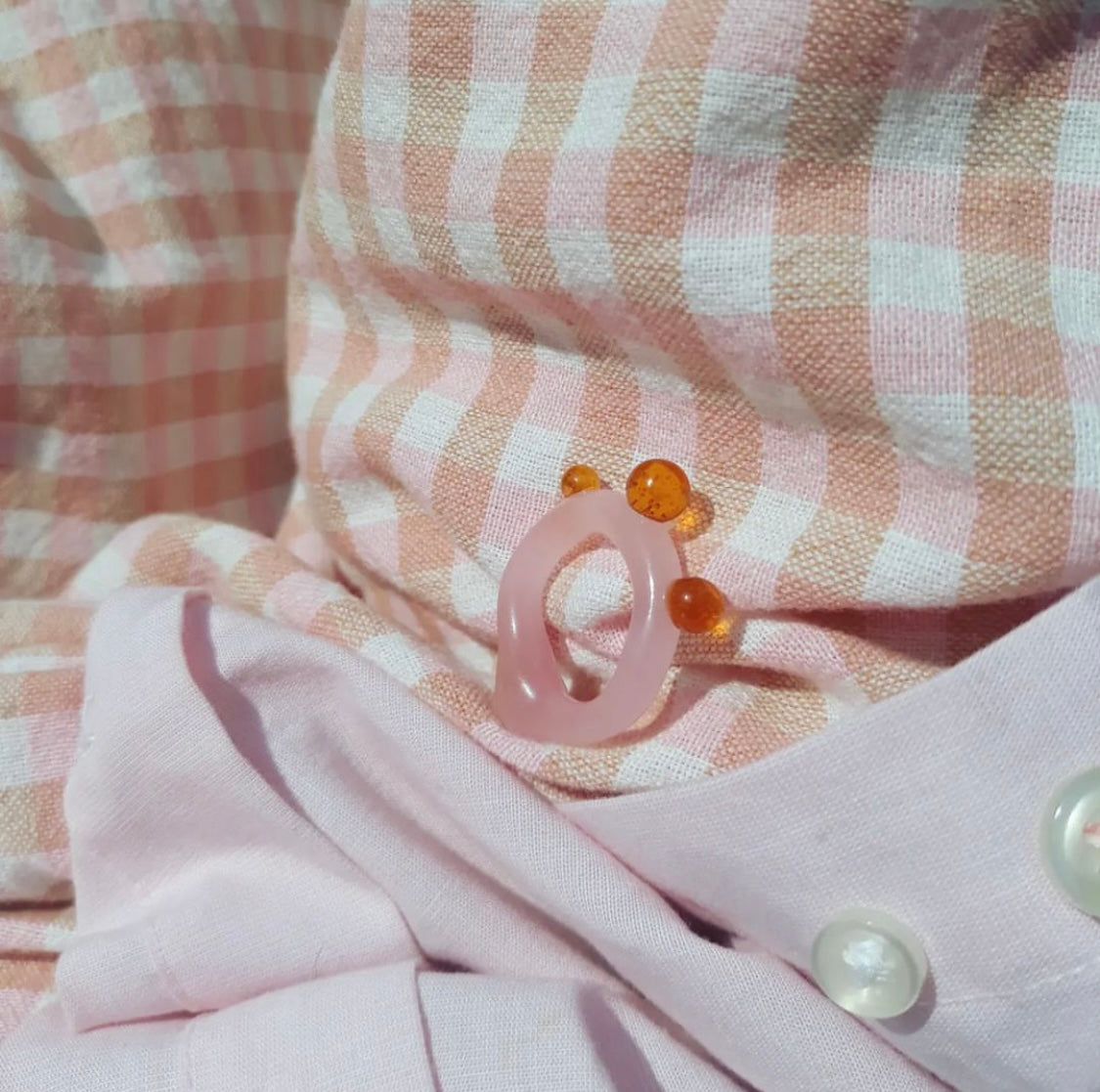 Quartz Amber Peachy Ailie Bubble Ring.