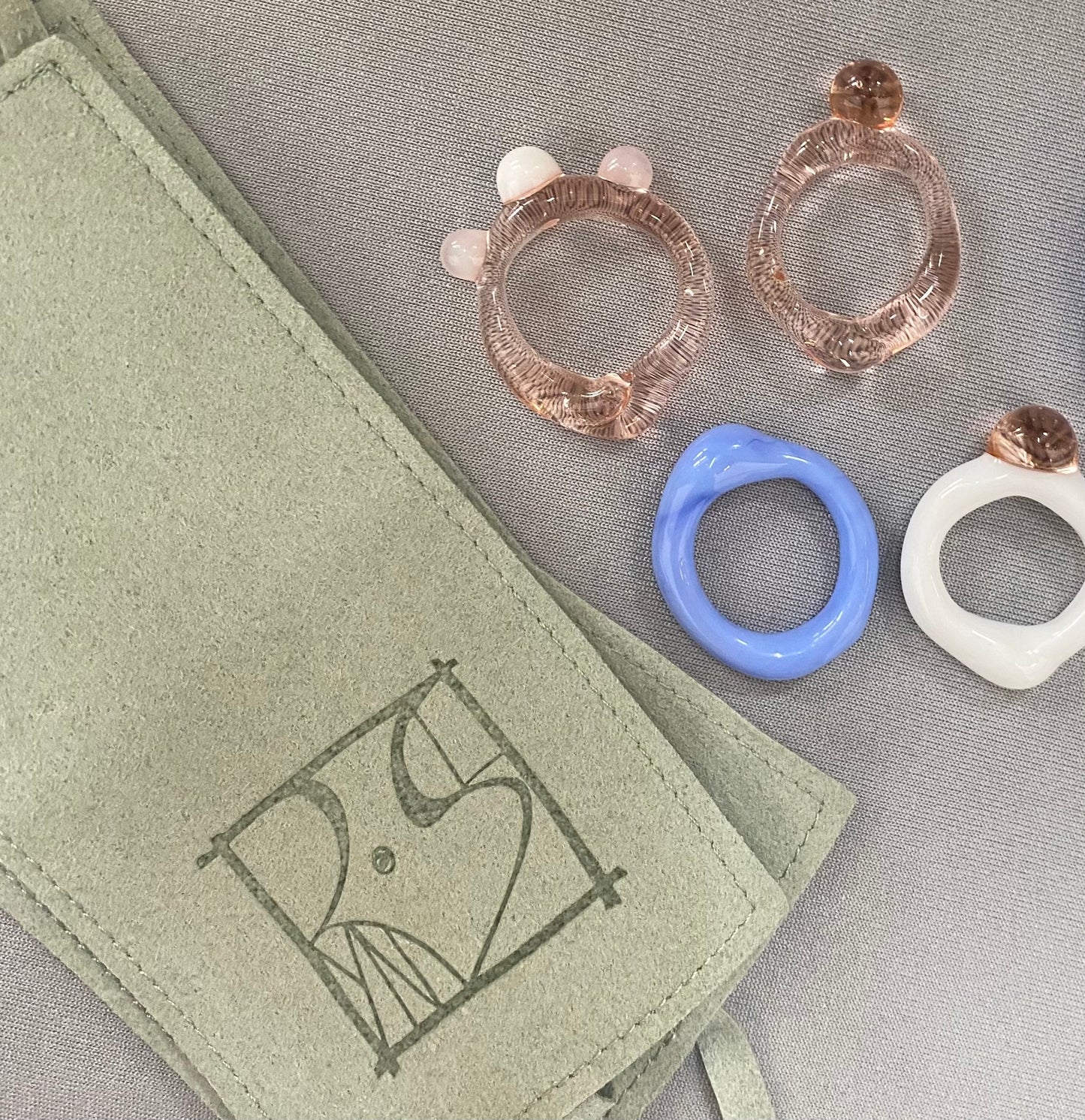 Marshmallow Clear Pink Bubble Ring