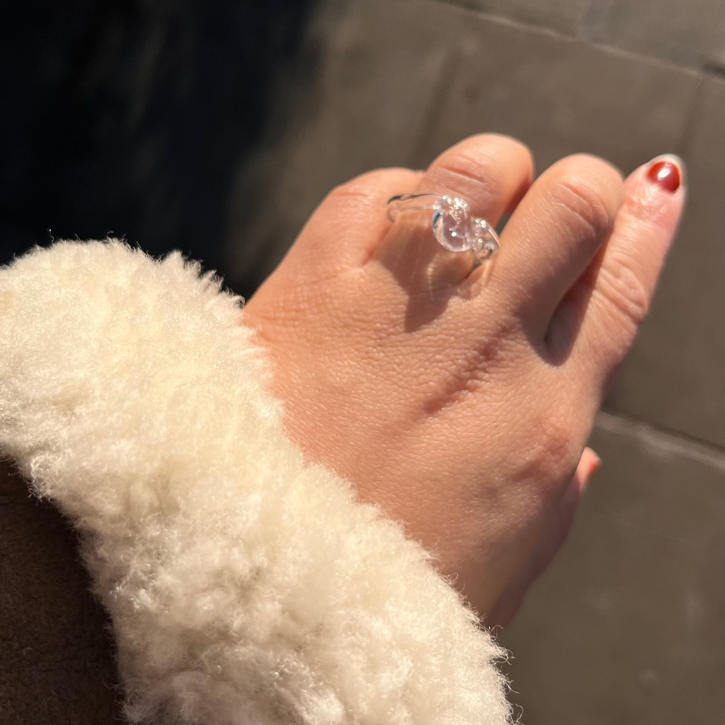 Molten Daydream Glass Dome Bubble Ring - Small Stacker.