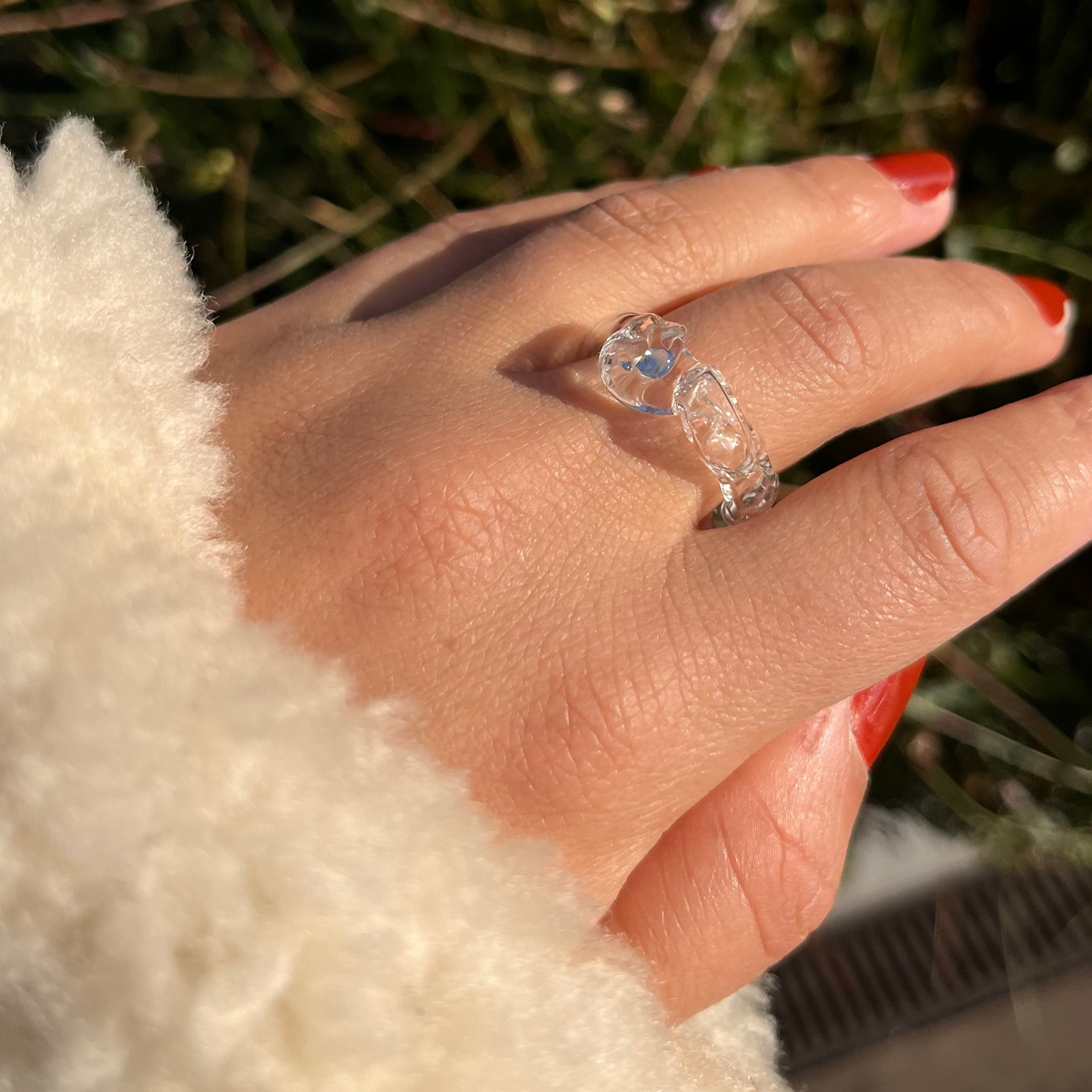 Molten Daydream Glass Dome Bubble Ring - Small Stacker.