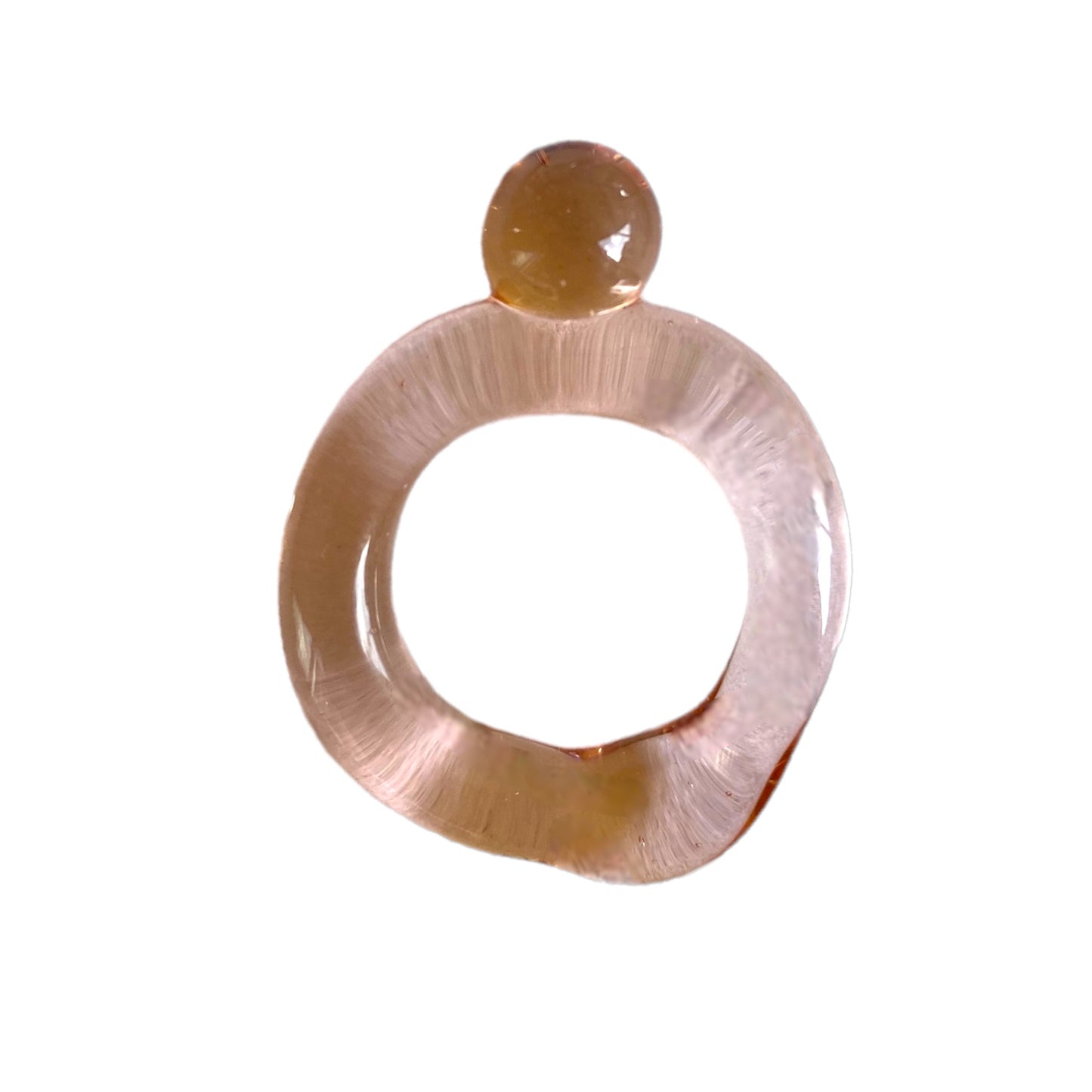 Clear Light Pink Murano Glass Bubble Ring