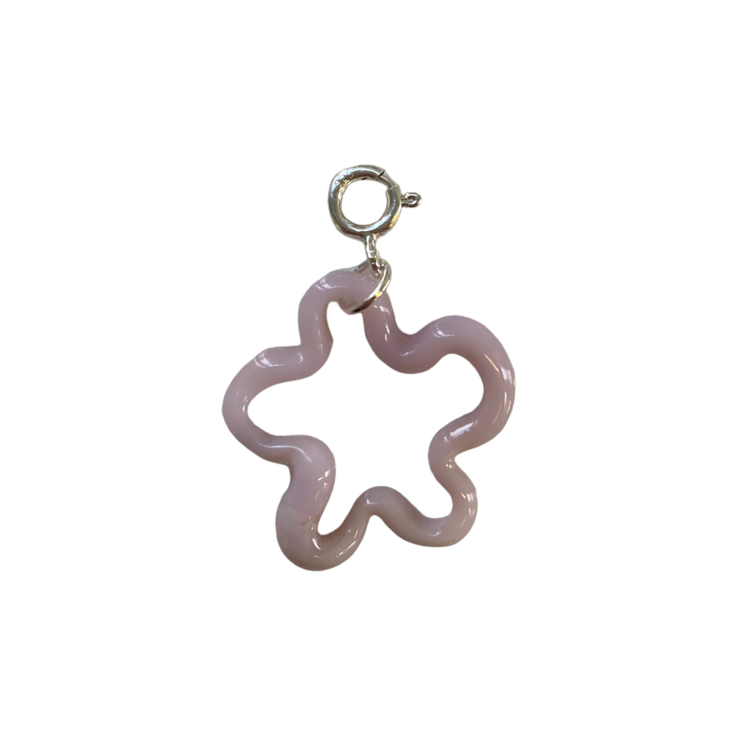 Opaque Quartz Murano Glass Squiggle Charm