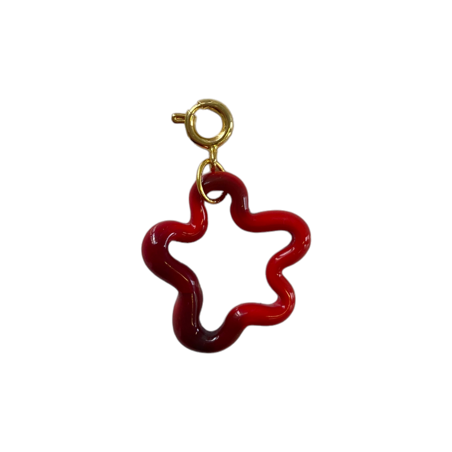 Opaque Red Murano Glass Squiggle Charm
