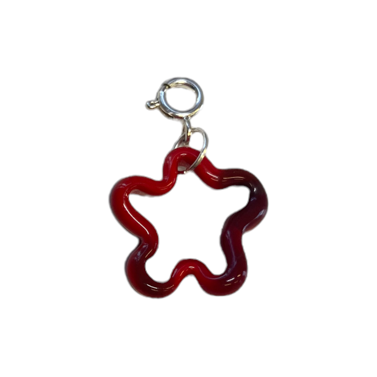 Opaque Red Murano Glass Squiggle Charm
