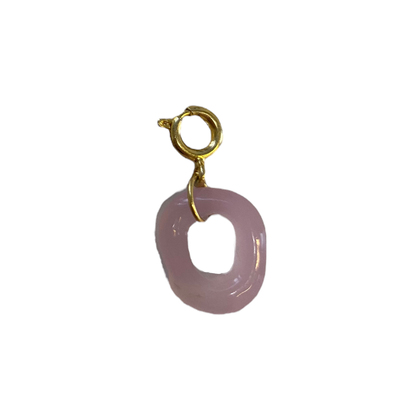 Opaque Quartz Murano Glass Donut Charm (Medium)