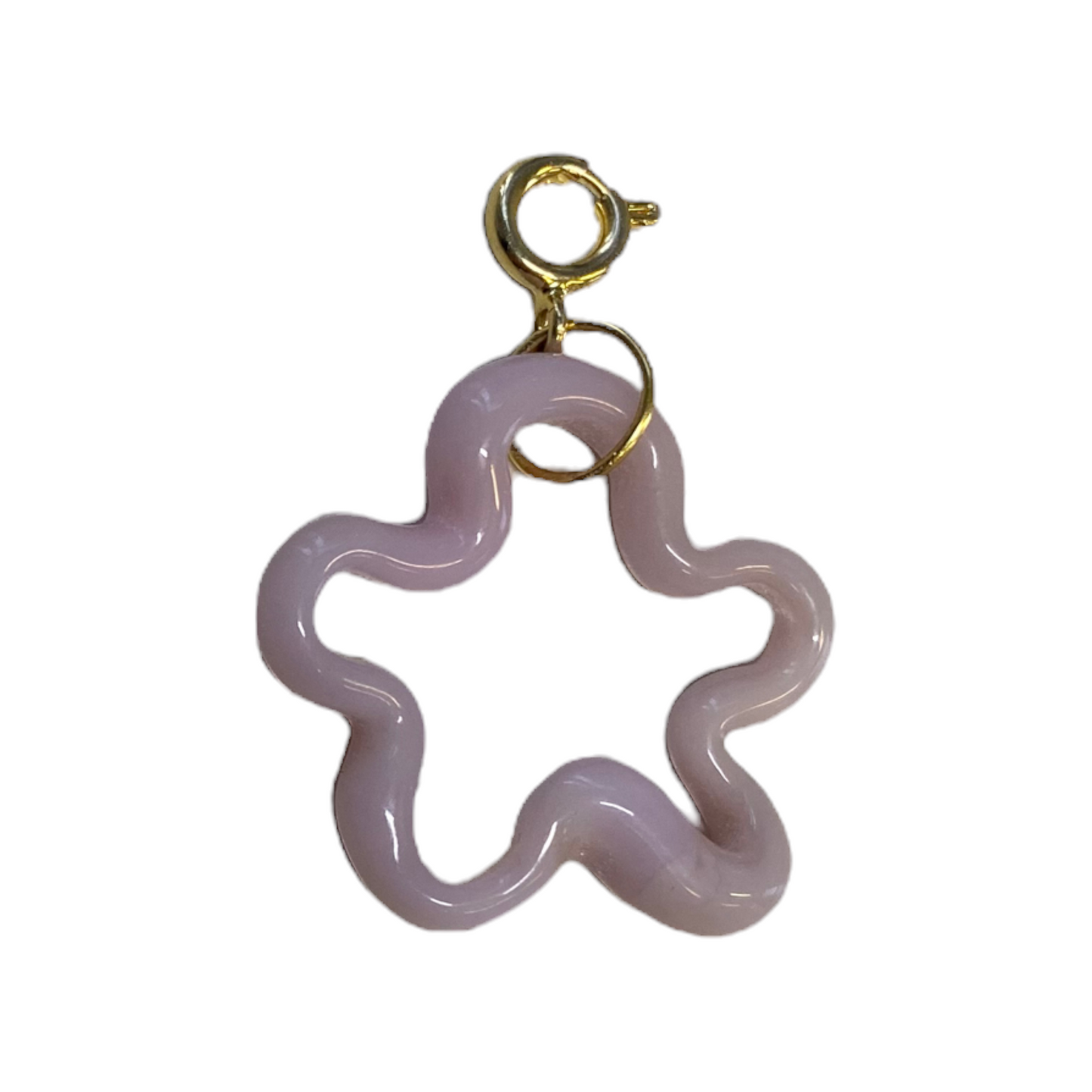 Opaque Quartz Murano Glass Squiggle Charm