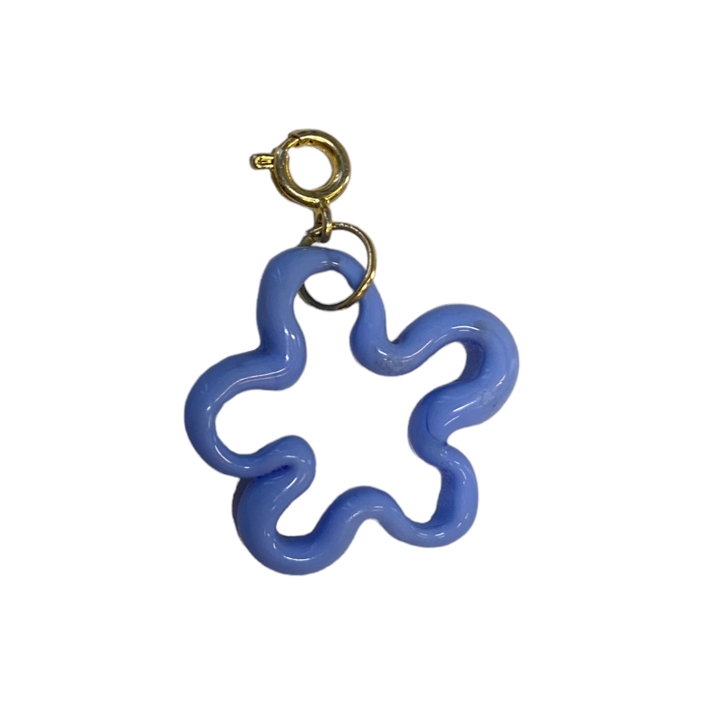 Opaque Blue Murano Glass Squiggle Charm
