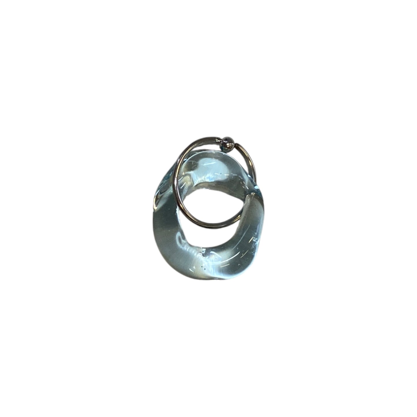 Glass Donut Charm Belly Hoop - The Translucent's