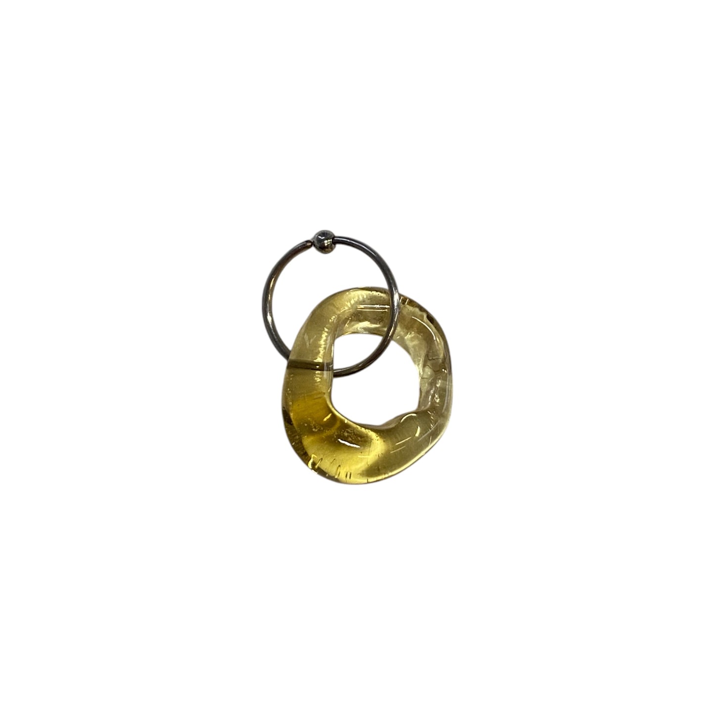 Glass Donut Charm Belly Hoop - The Translucent's