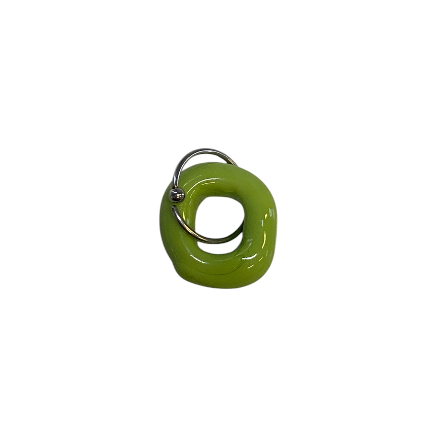 Glass Donut Charm Belly Hoop - The opaques
