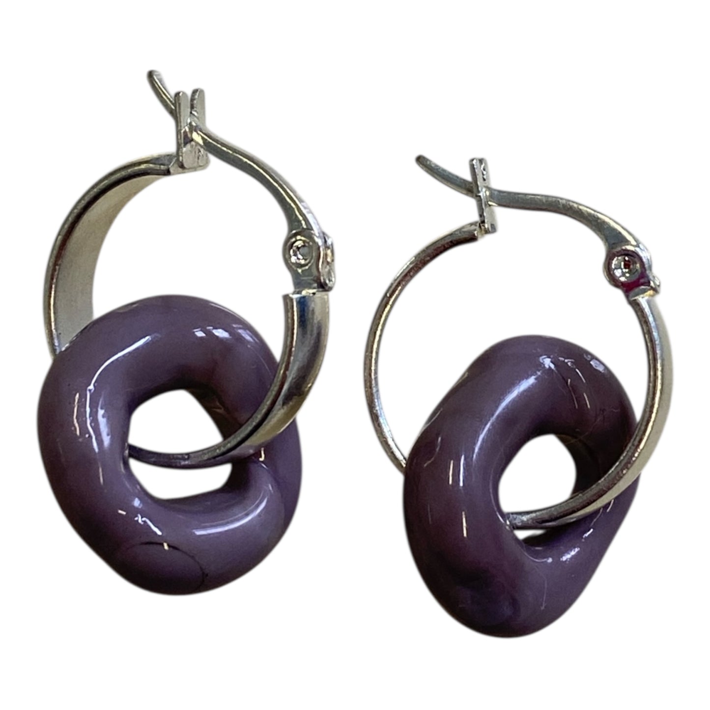 Purple Donut Drop Hoops