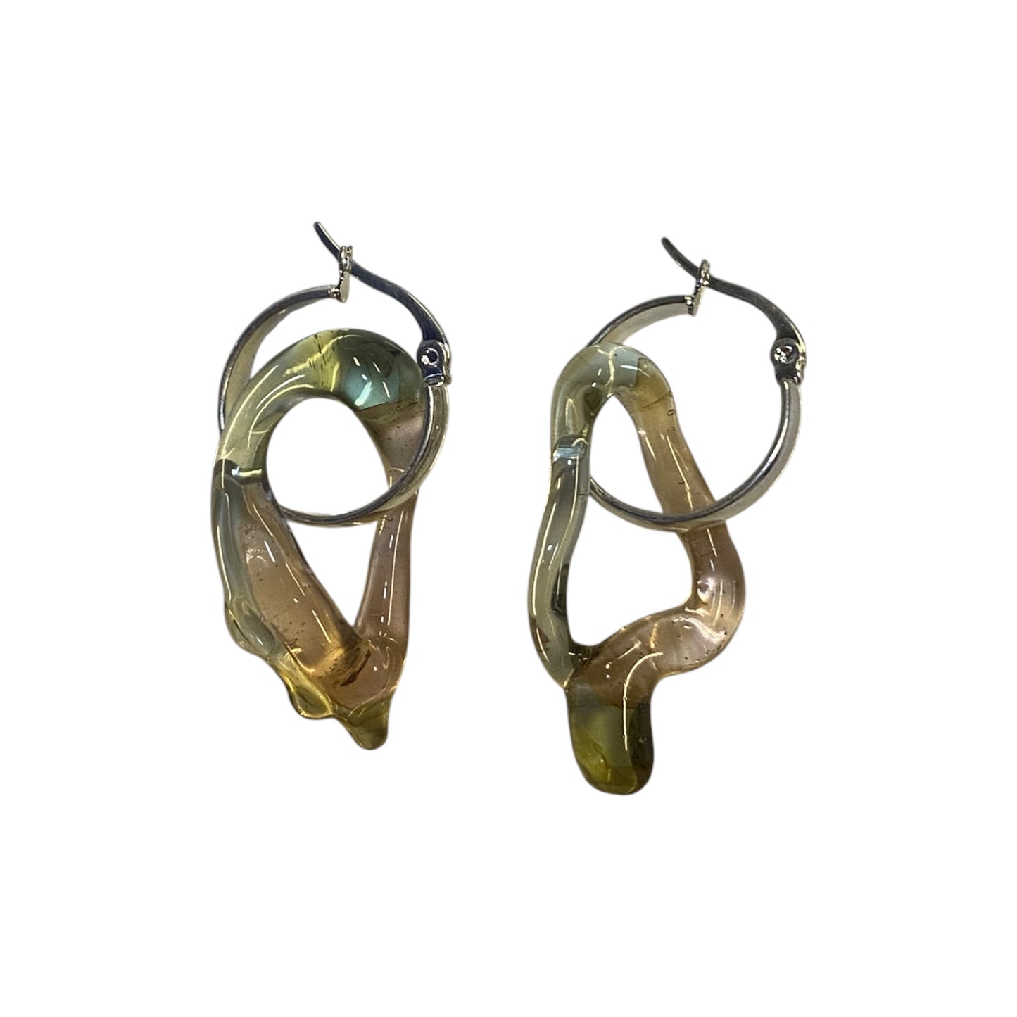 Organic Drips Clear Teal Blue/ Clear Pink