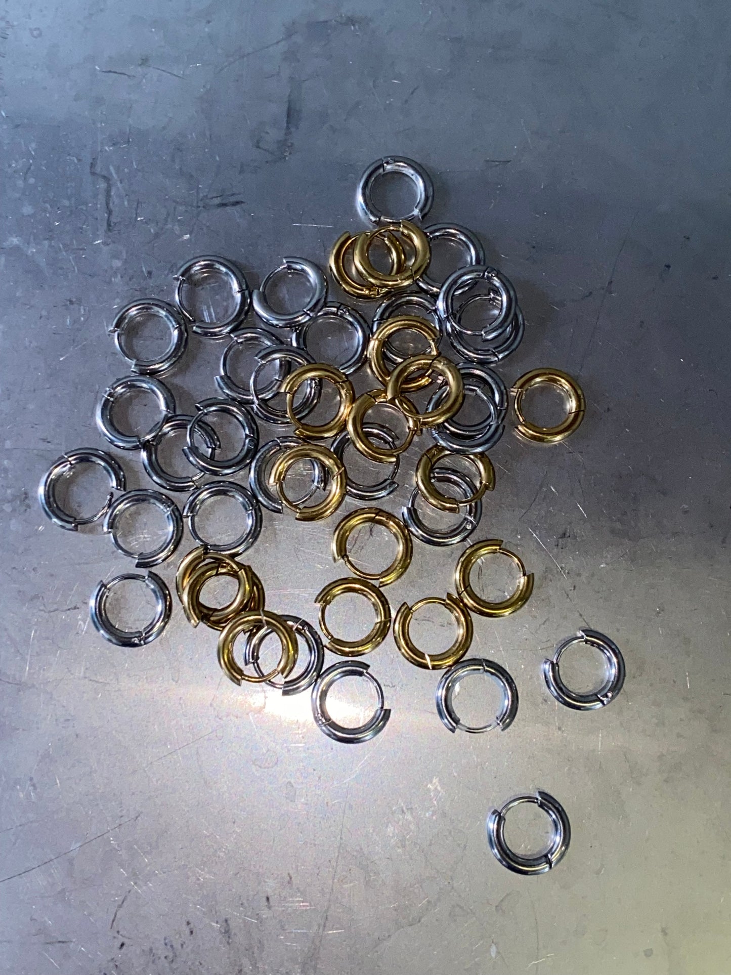 Chunky Gold Stainless Steel Huggie Hoop