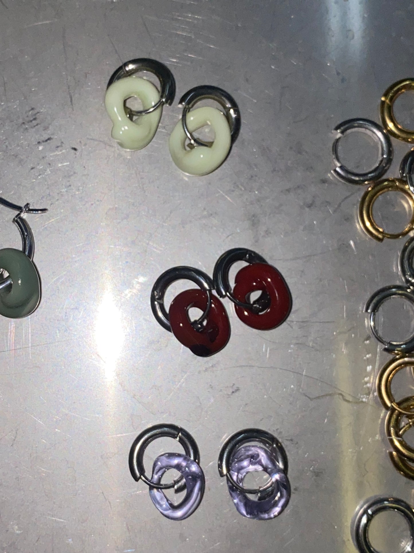 Chunky Silver, Stainless Steel Huggie Hoops
