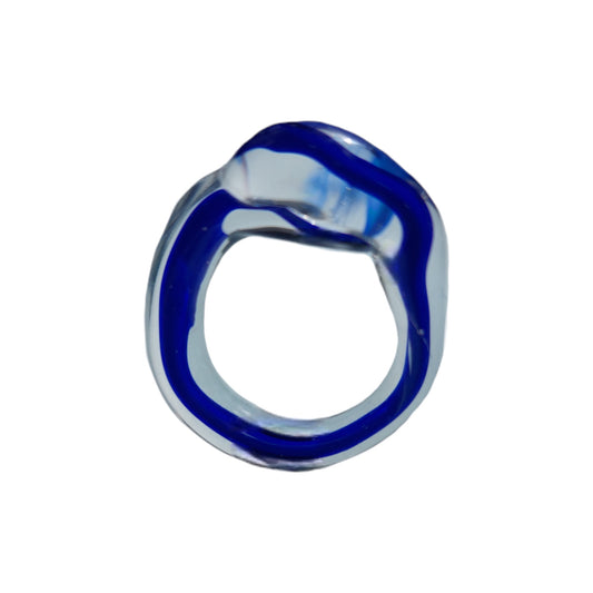 Clear/ Blue Plain Ring