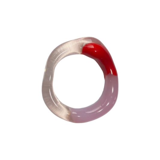 Zero Waste Fidget Ring Red and Pink