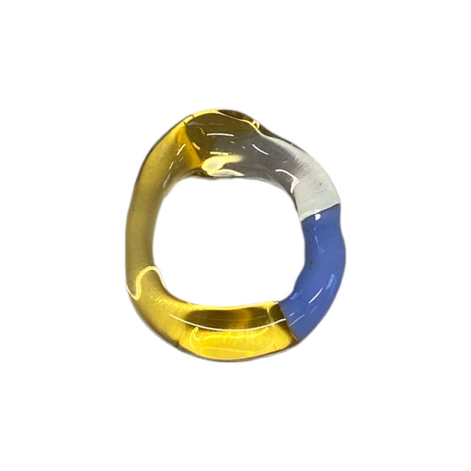 Zero Waste Fidget Ring Blue Yellow