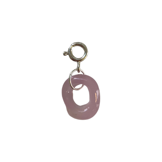 Opaque Quartz Murano Glass Donut Charm (Medium)