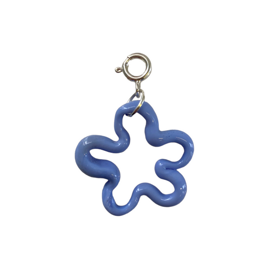 Opaque Blue Murano Glass Squiggle Charm