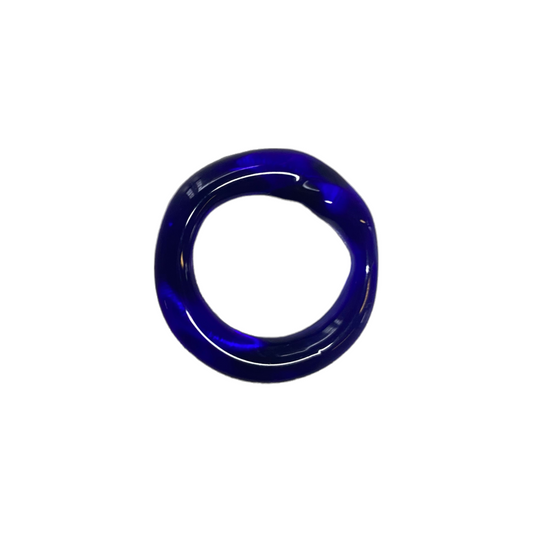 Dark Blue Murano Glass Plain Ring