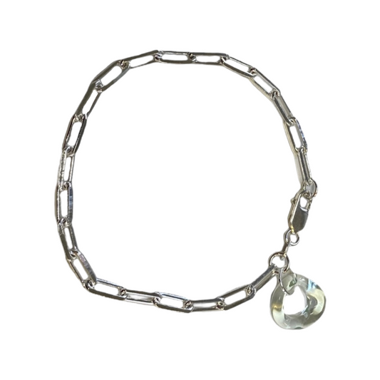 Sterling Silver Paper Chain Charm Bracelet.