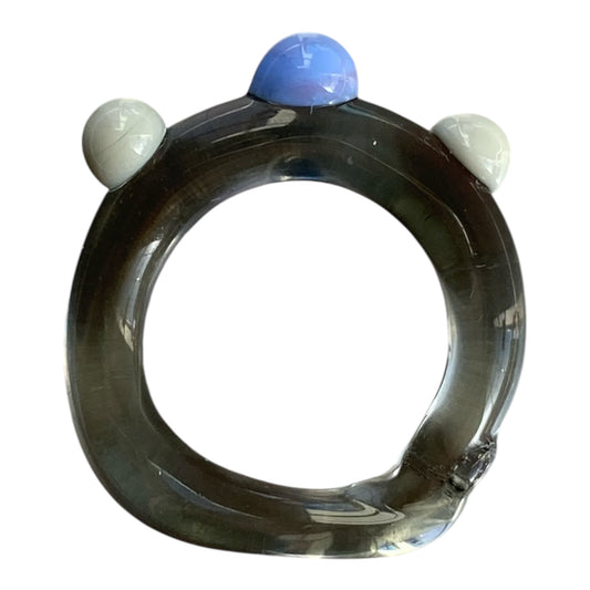 Grey Light Sage Blue Bubble Ring