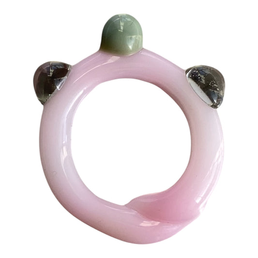 Quartz Grey Bubble ring