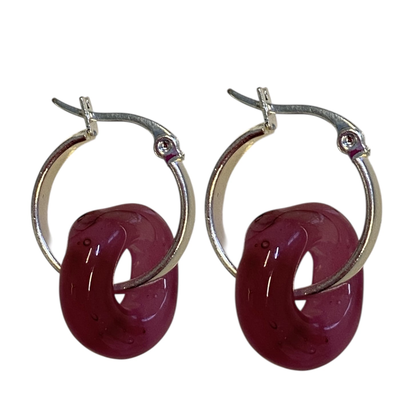 Mauve Donut Drop Hoops