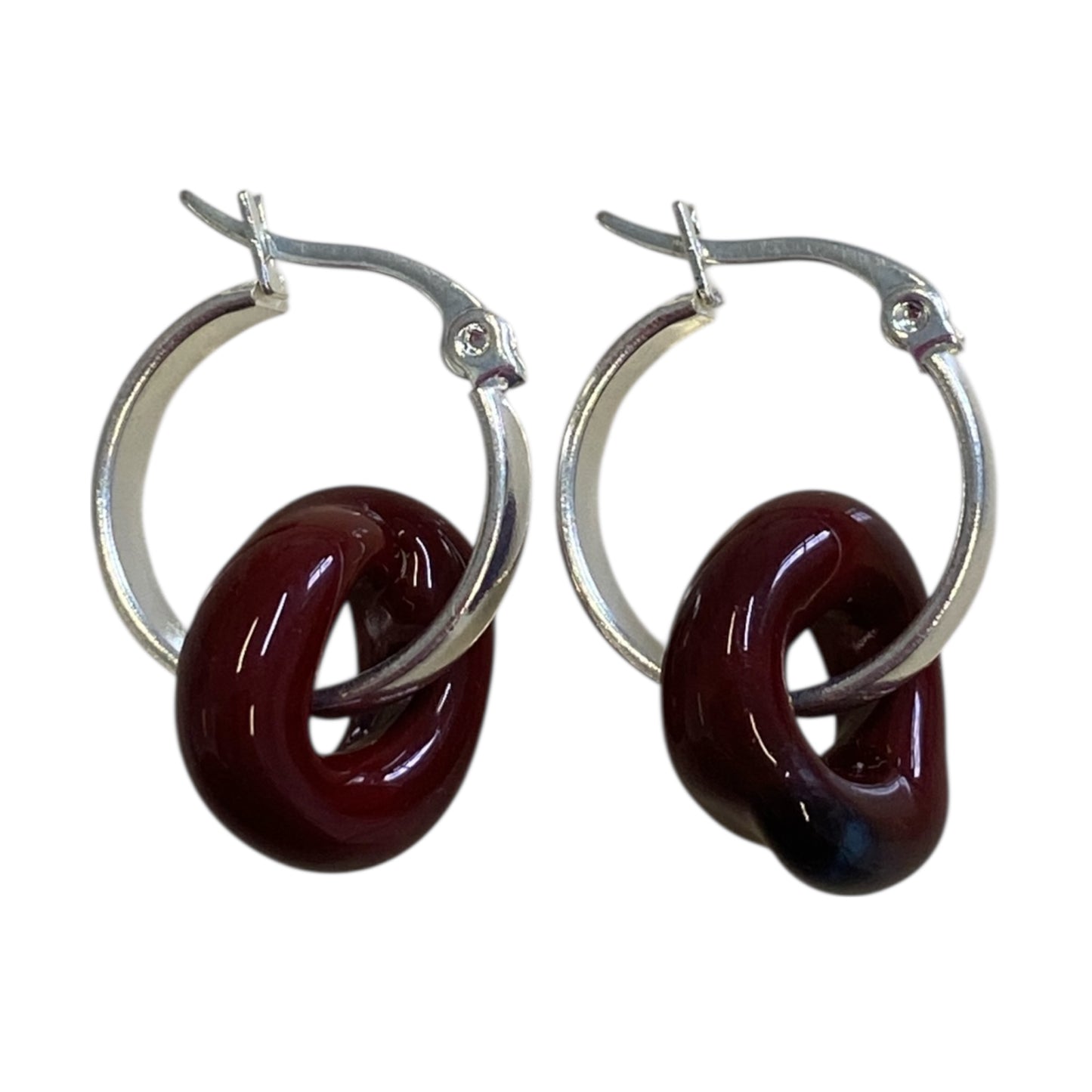 Brown Donut Drop Hoops