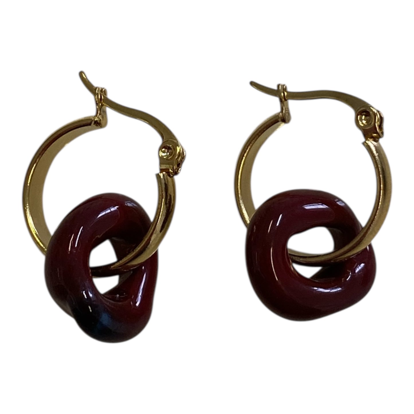 Brown Donut Drop Hoops