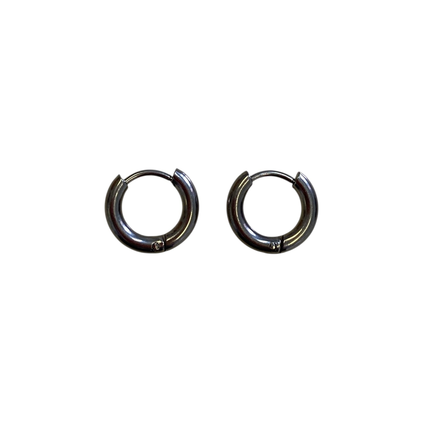 Chunky Silver, Stainless Steel Huggie Hoops