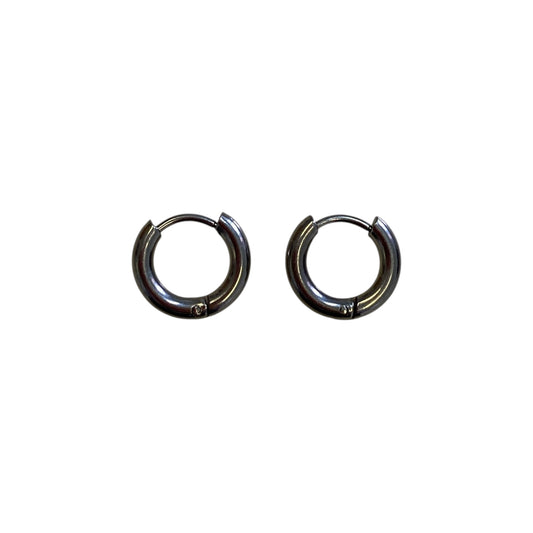 Chunky Silver, Stainless Steel Huggie Hoops