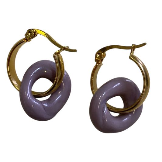 Purple Donut Drop Hoops