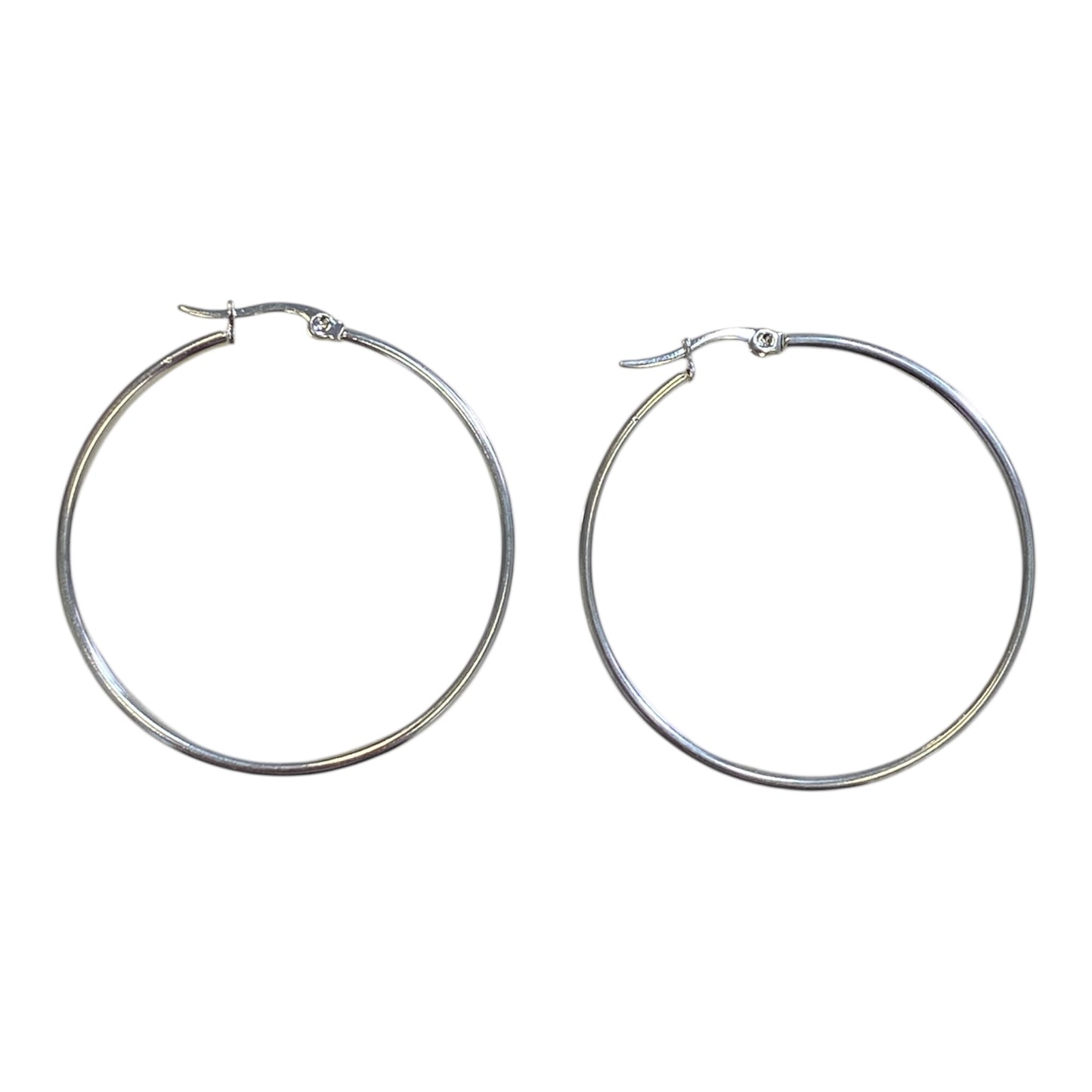Large Stainless Steel Silver Hoops