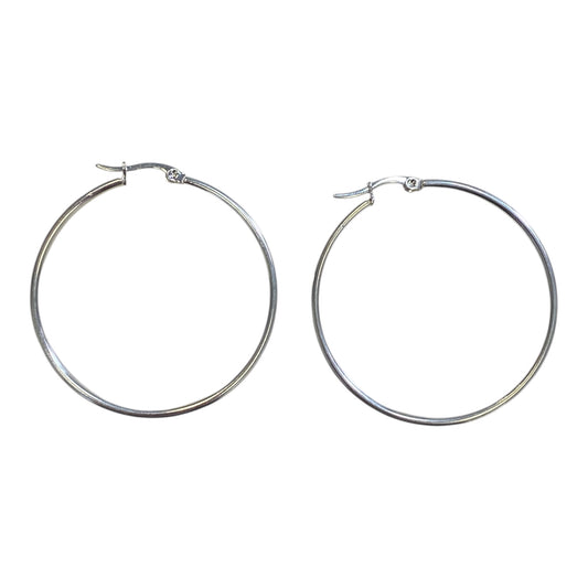 Large Stainless Steel Silver Hoops
