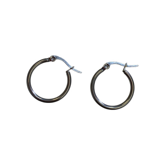 Stainless Steel Industrial Silver Thin Mini's Stacking Hoops