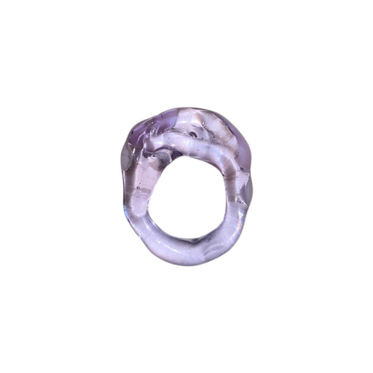 Murano Glass Molten Dome Ring - Lilac.