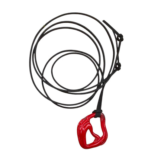 Wine Red Organic Rope Tie Necklace.