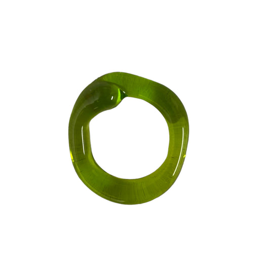Clear Green Plain Ring